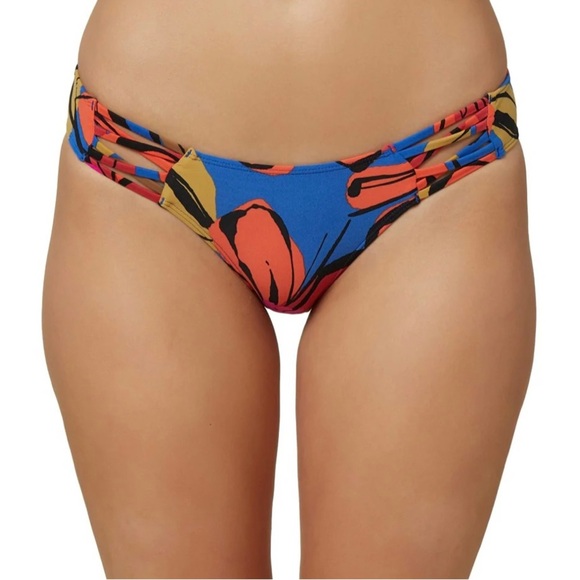 NWT O’Neil Swim Gala Strappy Full Coverage Bikini Bottom‎ Blue Size Large - Picture 1 of 12